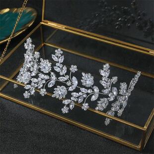 Accessorie Luxury Hair Brides Tiaras Zirconia Wedding Full