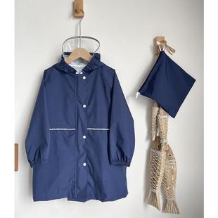 全身防水男童女童小学生幼儿时尚 日韩系防暴雨儿童雨衣书包位长款