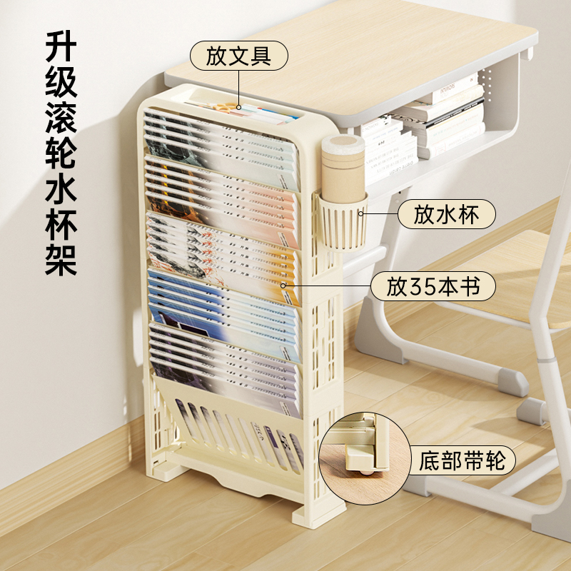 夹缝书架小推车置物架带轮落地多层可移动家用简易多层零食收纳架