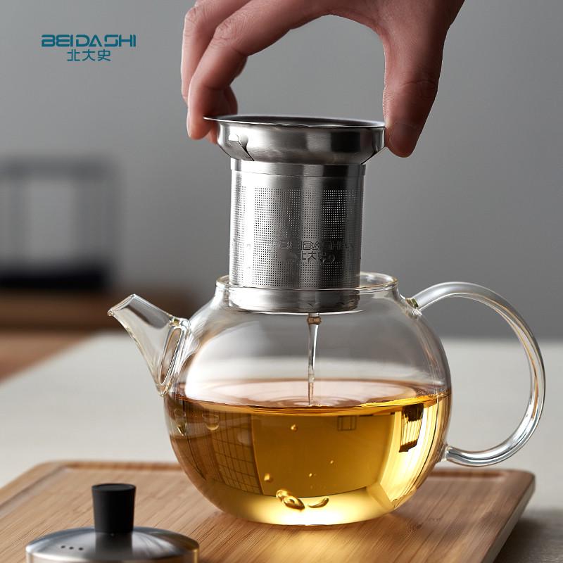 茶壶  玻璃泡茶壶 单壶高硼硅耐热过滤大小容量家用沏茶壶
