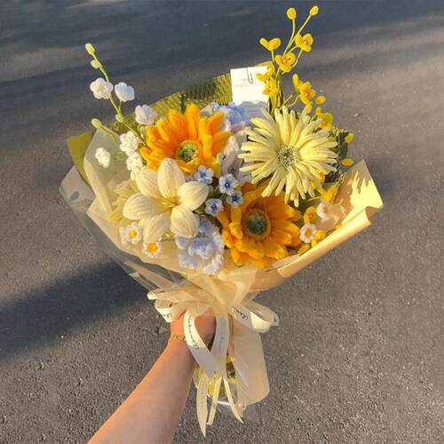 教师节扭扭棒花束手工diy向日葵创意材料包仿真花成品毕业送老师