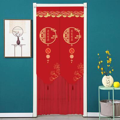 美式遮蕾丝门TVT帘双层布断艺纱帘隔帘卧卫生间室挡帘魔术贴防蚊