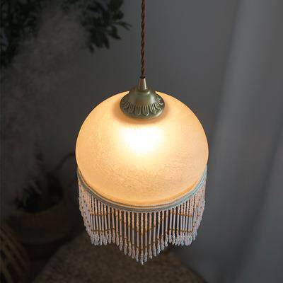 美式乡村流苏小吊灯田园女孩房间卧室床头灯洗手台公主房吧台过道