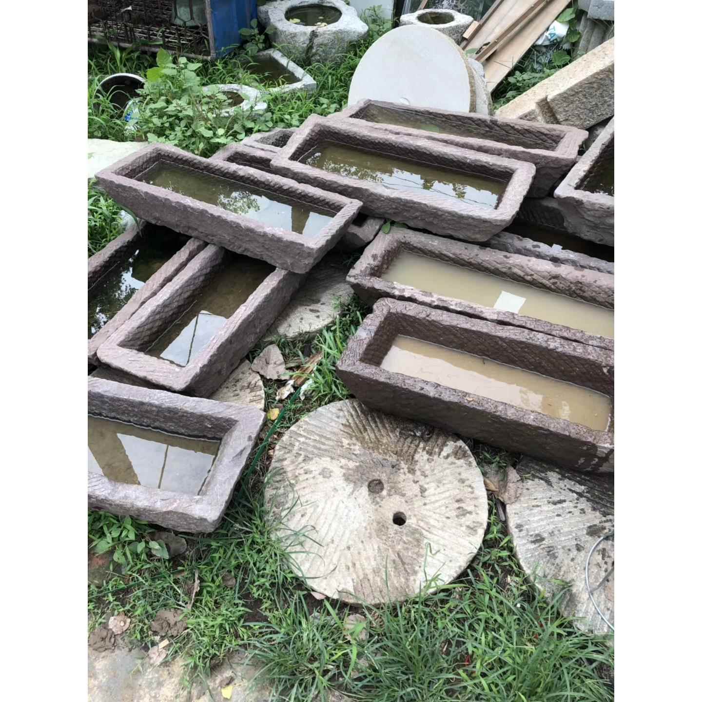 老旧石槽养鱼缸石头花盆种花室阳台小石槽流水组合民间猪槽马牛槽