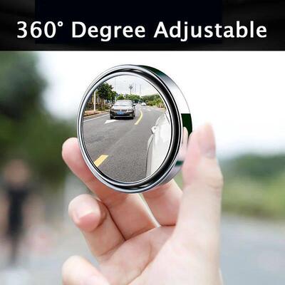 2Pcs 360 Degree Adjustable Blind Spot Mirror Car Auxiliary R