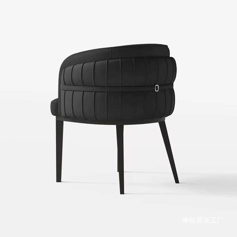 梳现代简约餐椅意式轻奢家用YDI猫桌爪皮加厚餐椅洽谈椅妆书桌椅