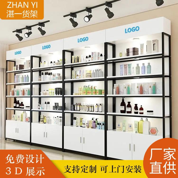苏州厂家直销商用精品钢木展架可布局设计可带底柜灯箱层板灯图片