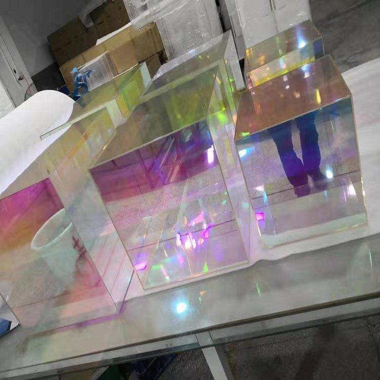 复合亚克力板彩虹板炫彩亚克力板材展示广告装饰收纳盒制作