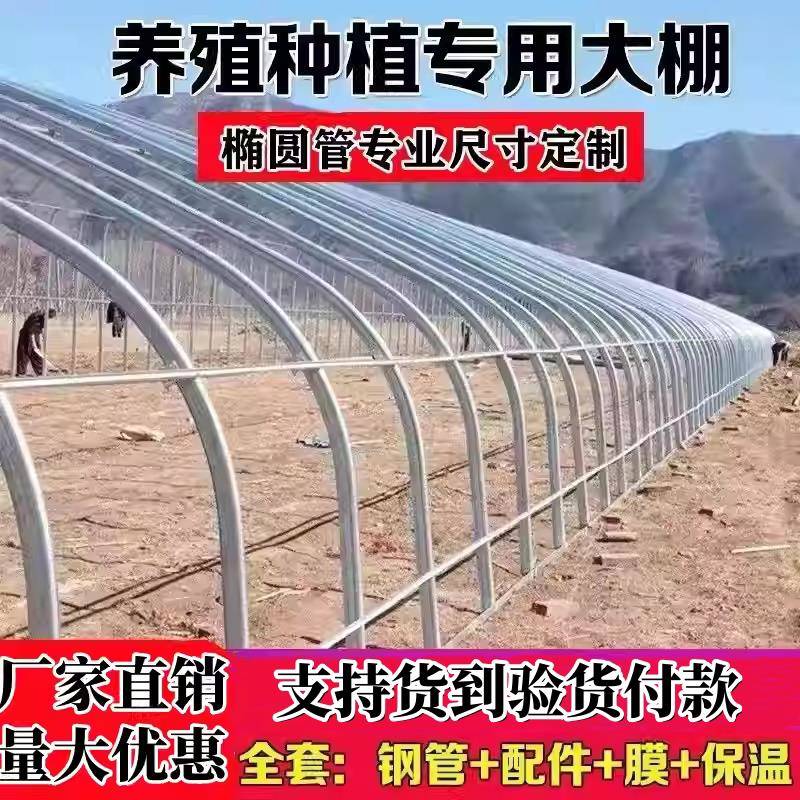 温室大棚骨架钢管养殖种植家用全套猪鸡舍钢架连栋大棚简易蔬菜棚