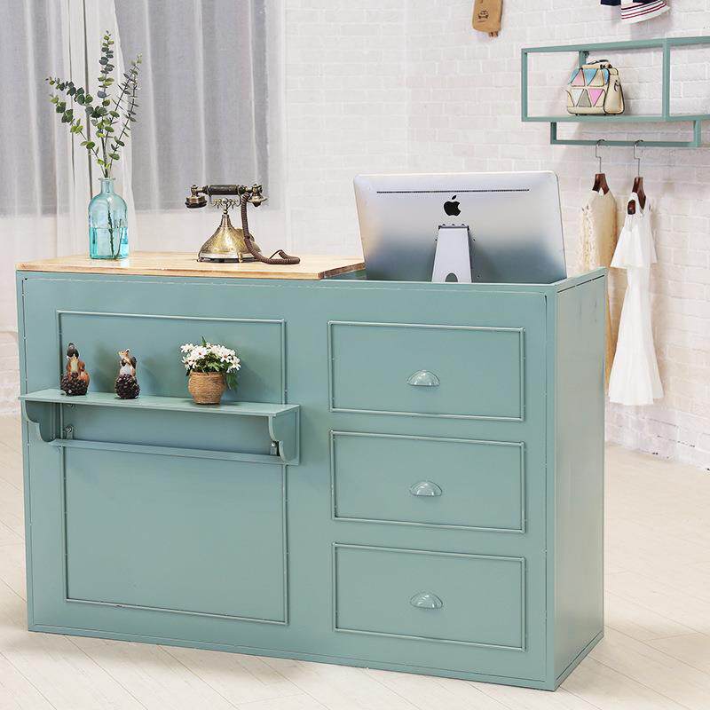 北欧收银台店铺铁艺前台服装店简约现代小型柜台美发店发廊吧台桌