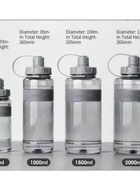2 Liter Big Water Bottle With Straw 2L/1.5L/1L/0.6L Large Ca
