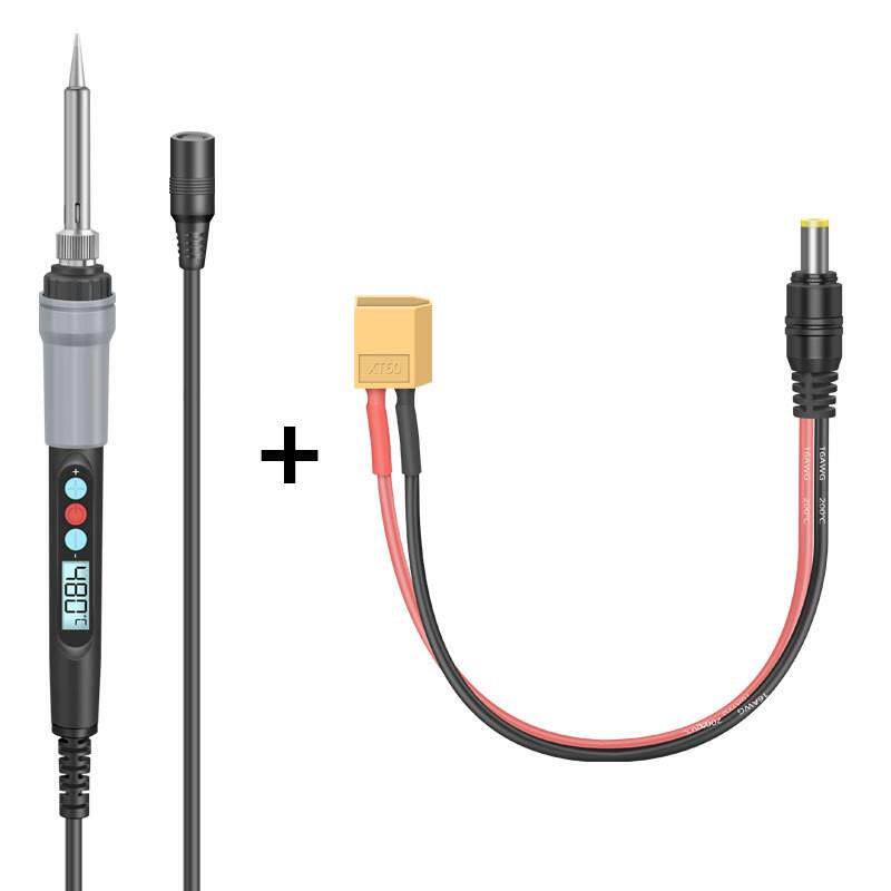 DC12V 24V数显电池烙铁车载航模xt60香蕉头户外低压电烙铁