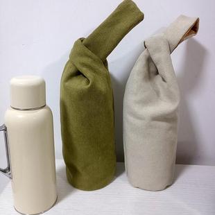 学古水壶袋迷你布袋子日式手腕包收纳595-1600Q^传家壶保护套杯套