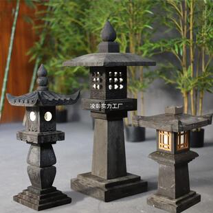 石灯庭院青石仿古户外石灯笼电石灯园林景观装饰石头灯新中式器皿