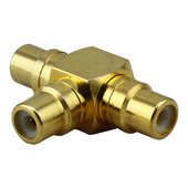 P716 RCA母对母莲花音频延长头三通头AV一分二DVD机顶盒转接头