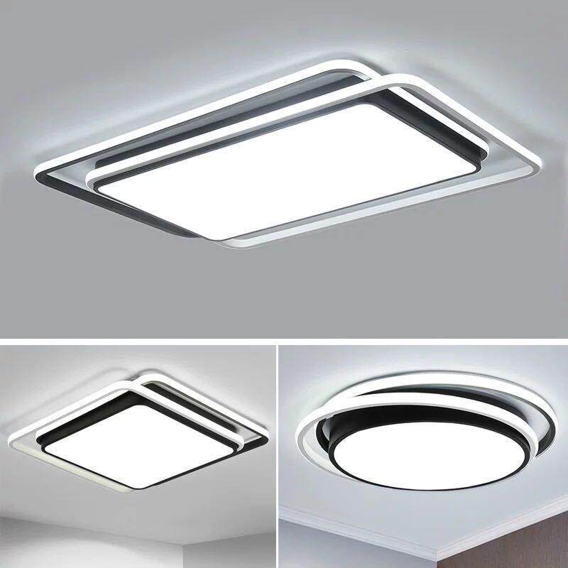 新款直销LED简约现代大气长方形吸顶灯卧室灯客厅灯餐厅灯北欧黑