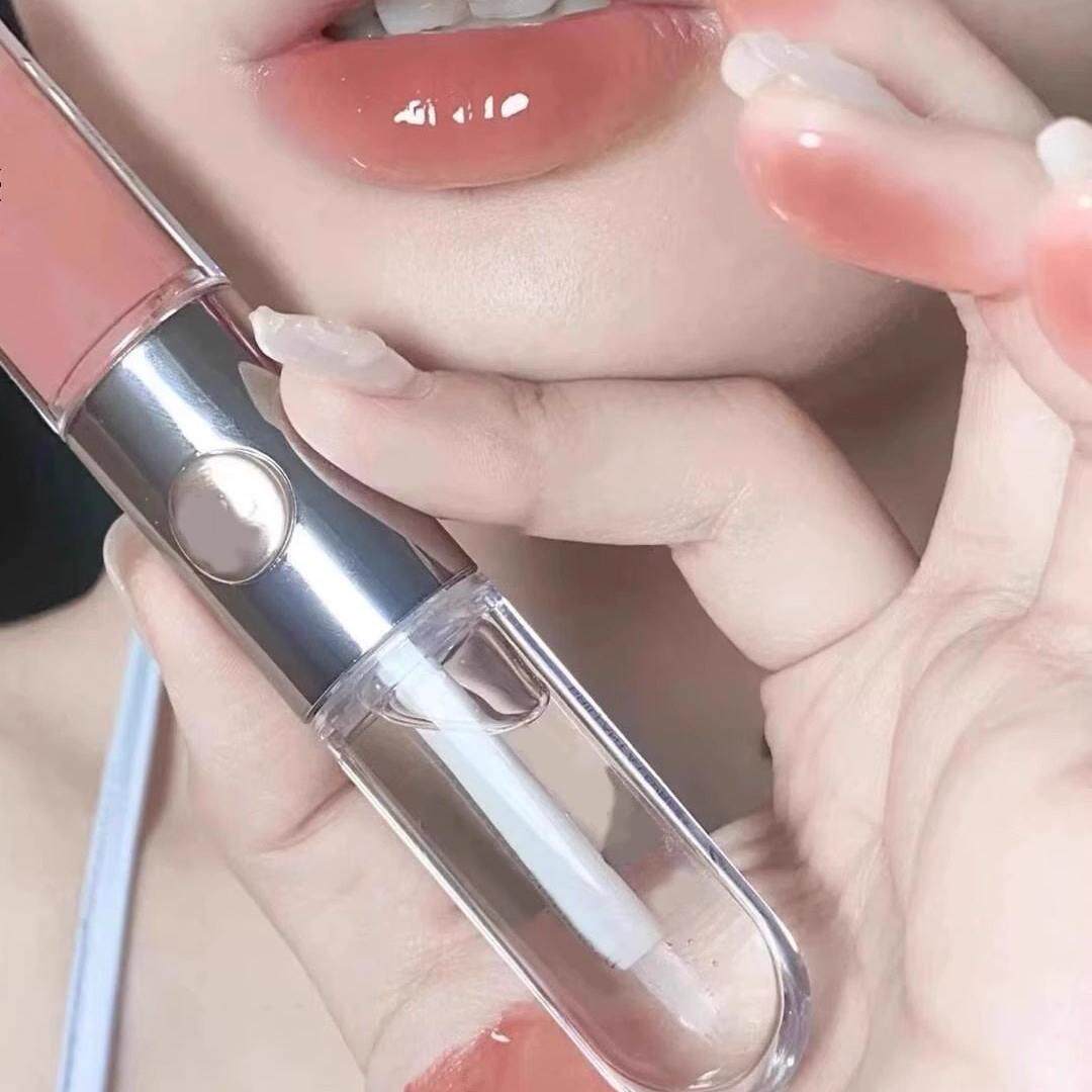 【黄皮推荐】双头唇釉唇蜜口红雨衣透明裸色镜面嘟嘟唇固色沾杯