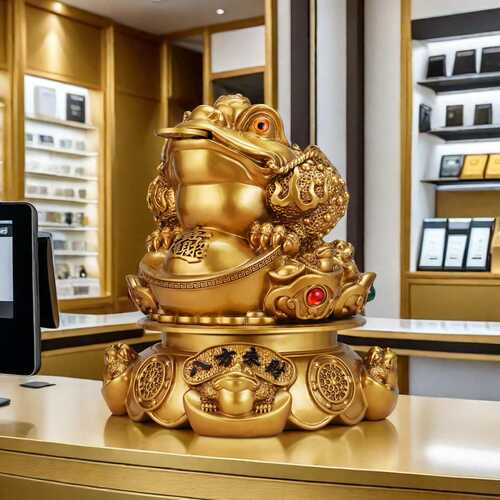 三足金蟾摆件家居玄关酒柜公司店铺前台收银台装饰品乔迁开业礼品