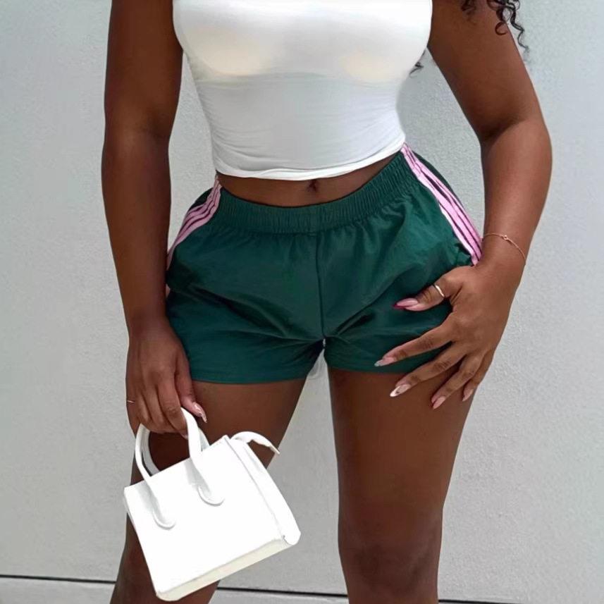 3 Women Dry Breathable Shorts Athleisure Striped Drawstring