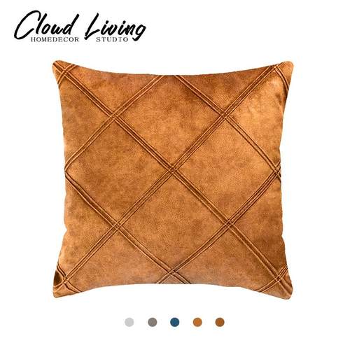 9OR轻科技布W沙发抱枕飘F767H6JH窗立体大枕菱格靠酒店奢样板间客