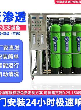 大型工业反渗透净水器处理设备商用ro净水机商务超纯水定制不锈钢