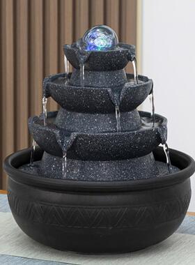 水八方HON来风财水轮流水喷泉摆件循环办公桌装饰风客厅桌面水球