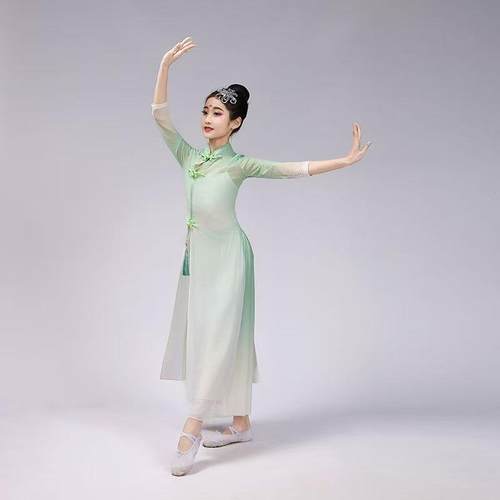 正品儿童古典舞服风纱衣长裙女童蹈中国汉服飘逸民族扇子舞身出韵