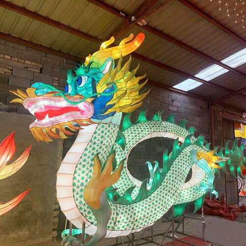 春节元宵节龙年中国龙花灯 中国风民俗街道彩灯 龙凤呈祥手工花灯