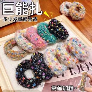 Fluffy ties hair designs for colorful and winter autumn