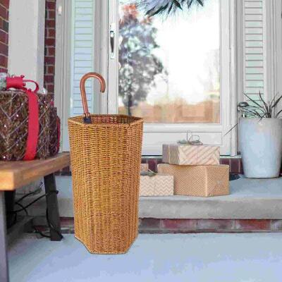 Imitation Rattan Umbrella Stand Bucket Home Storage Basket