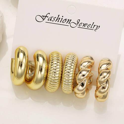 Earring set of 3 pieces欧美跨境金属个性朋克耳饰耳环套组3件套