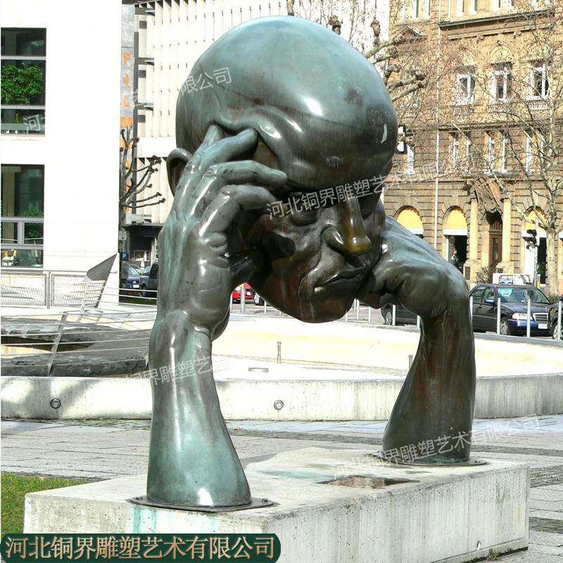 铸铜思想人雕塑创意人物思考者沉思半身现代艺术青铜雕像户外景观