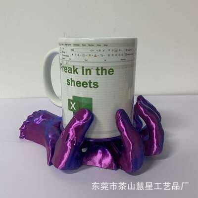 源头工厂现货 3D打印万圣节自动调节杯垫星期三Wednesday断手摆件
