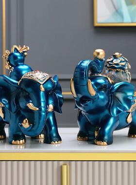 大象一对摆件轻奢高档财厅客柜子电视柜酒招柜家313居现代创意装