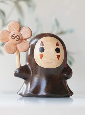 Joe/Q版创意摆件可爱实木桌面装饰ins风手里有钱花送朋友礼物