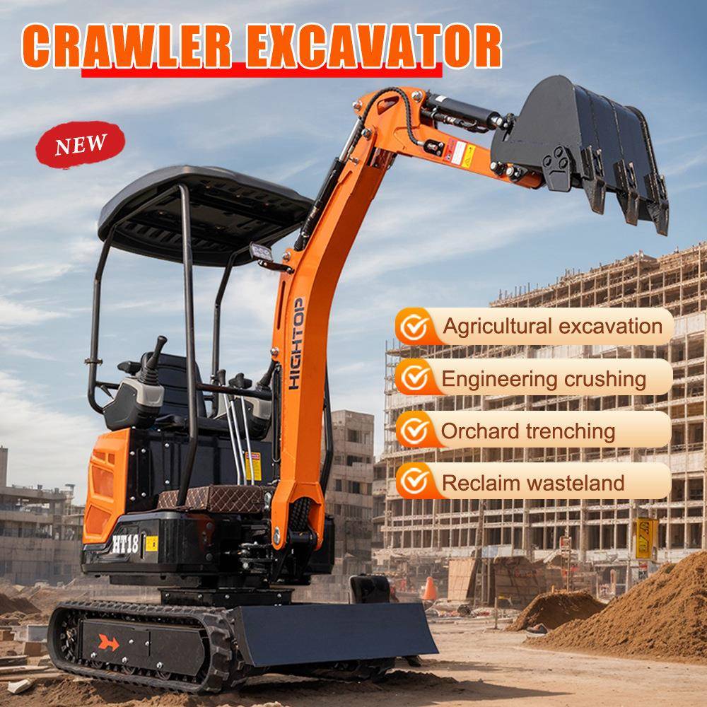 CrawlerExcavatorHT18液压先导履带式工程挖掘机全地形小勾机