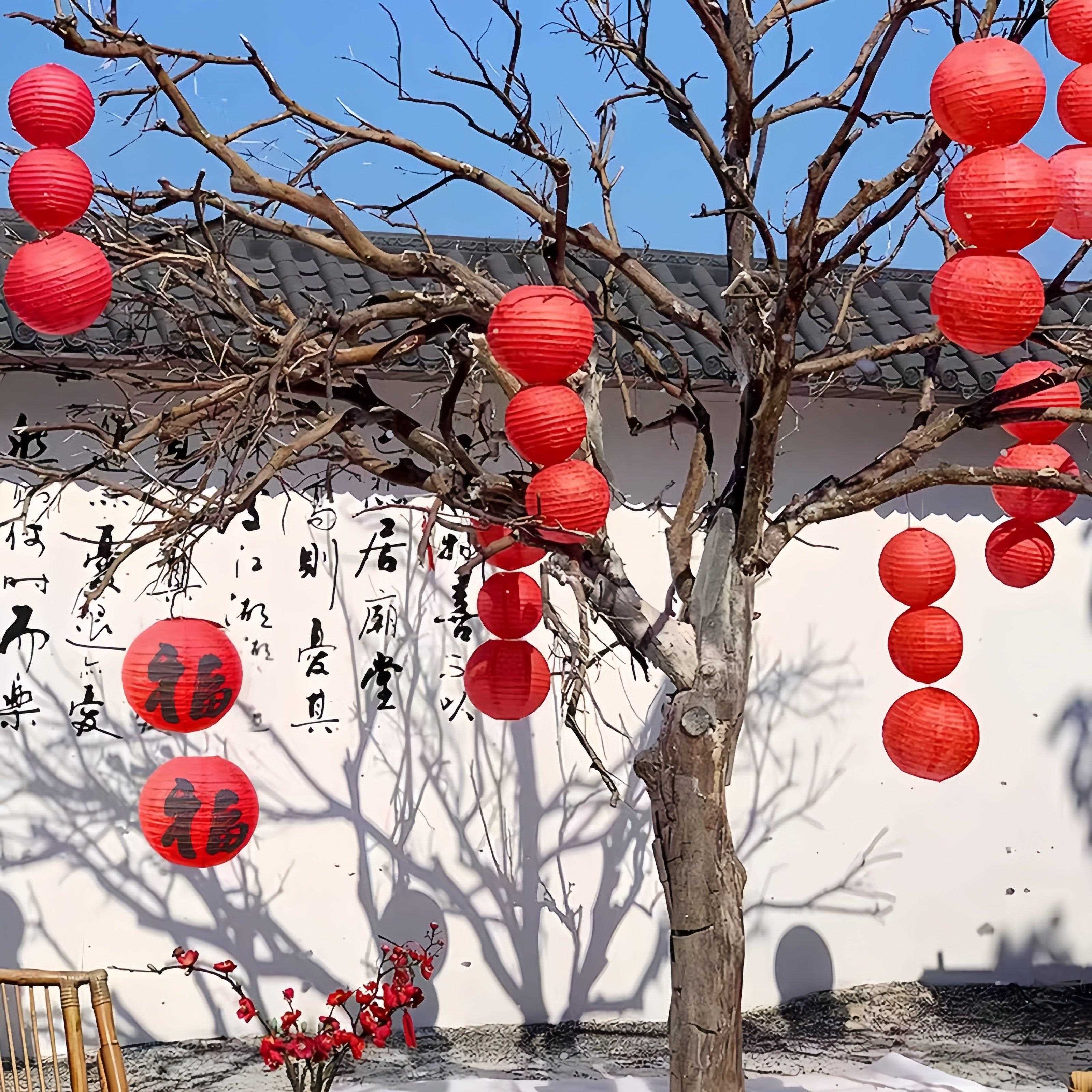 2026结婚福字灯笼挂饰户外庭院场景布置中国风拍照道具氛围感装饰