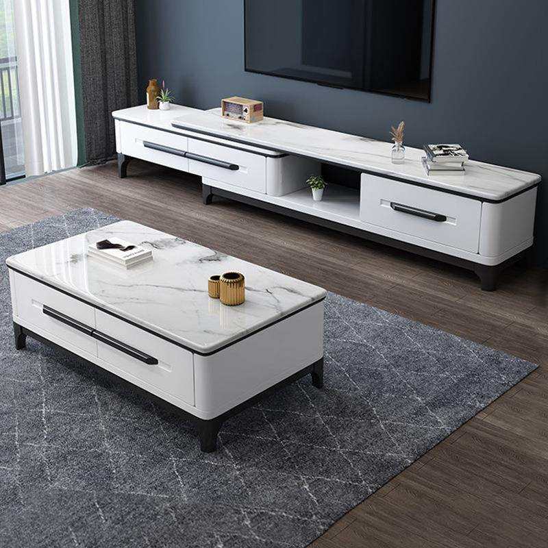 电视柜茶几烤漆大理石岩板石客厅家具组合简约现代组装大中小户型