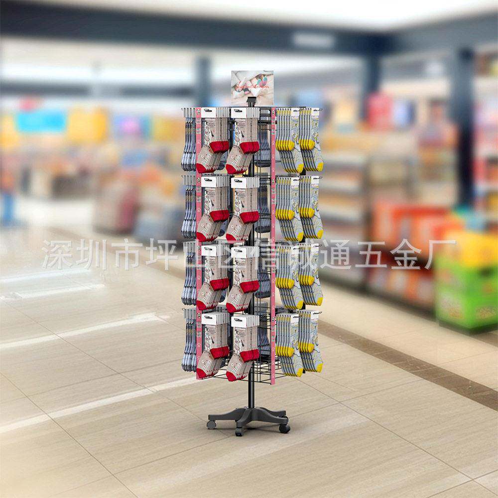 定制订做商超袜子专用展示架圣诞袜长筒袜子手套袖套收纳促销货架