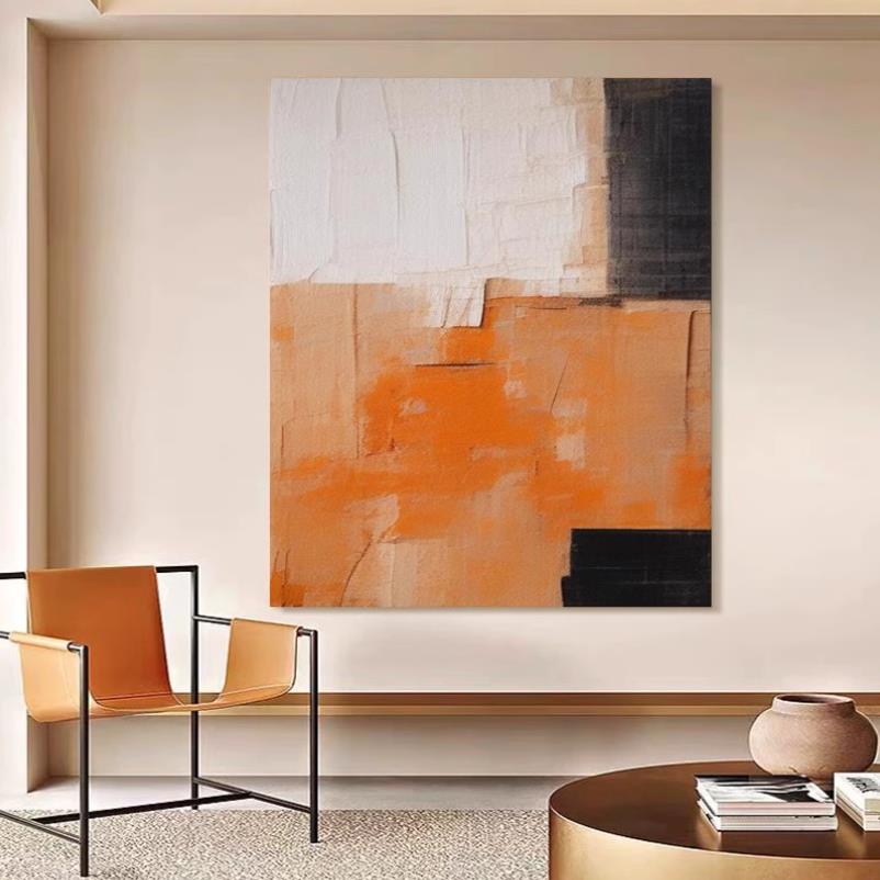 MHD手绘油画餐厅简约肌理玄关大厅沙发画设计现代装饰画客厅挂画