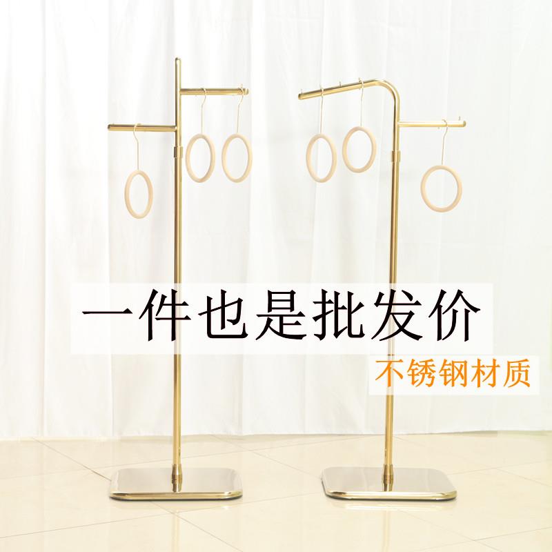 服装店展示架落地式衣帽架正侧挂橱窗道具陈列架简约不锈钢挂衣架