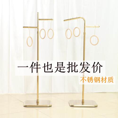 服装店展示架落地式衣帽架正侧挂橱窗道具陈列架简约不锈钢挂衣架