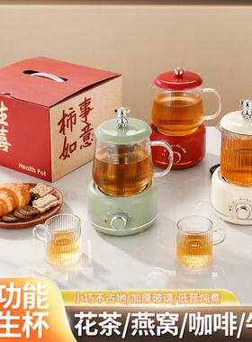 养生壶花茶壶全玻璃煮茶器小型办公室烧水壶炖煮一体养生杯多功能