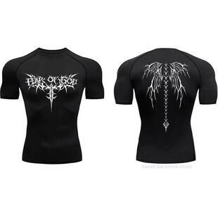 Mens Compression Shirt Anime Print Gym Sport Quick Dry Gym