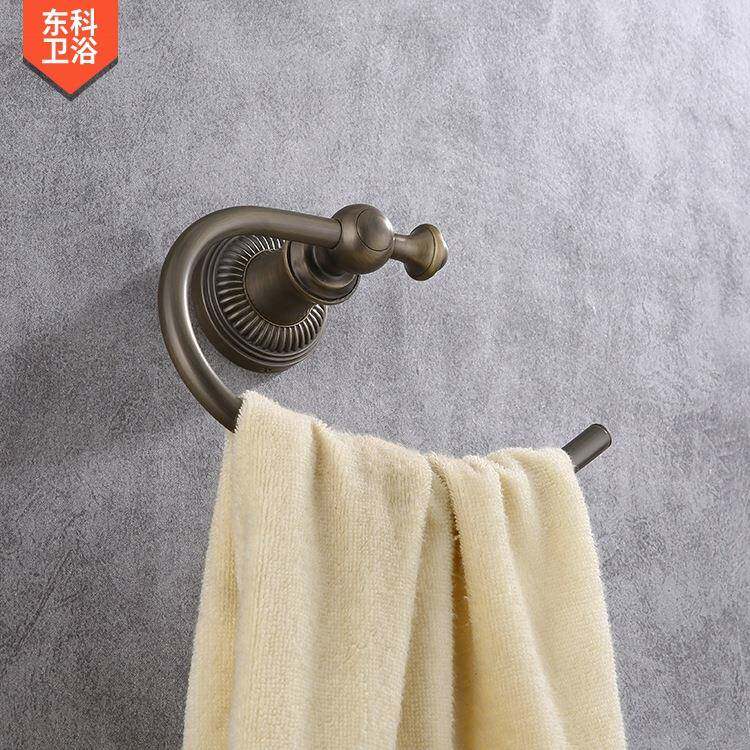 铜合金圆型毛巾挂欧式仿古卫生间浴室洗手间挂件毛巾环