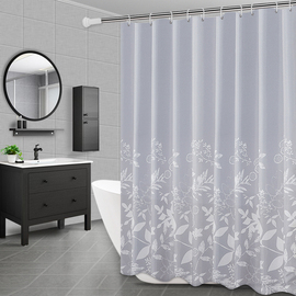 卫生间浴室浴帘套装免打孔防水布加厚洗澡窗，帘布隔断淋浴挂帘子