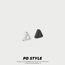 PDSTYLE 韩版暗纹三角无耳洞磁吸耳钉男生简约个性耳环高级感情潮