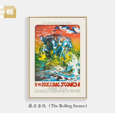 高档欧美海报装饰画客厅音壁背景墙画披头士摇滚乐队画复古人乐物