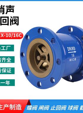 HC41X-16C法兰消音止回阀 消音立卧式管道单向逆止阀不锈钢芯100