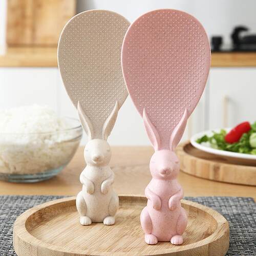 Cute rabbit-shaped rice spoon that doesn't easily stick to r